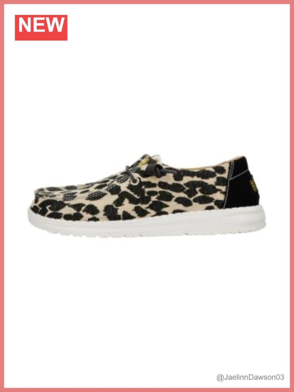 HEYDUDE Wendy Leopard Slip On Loafer for Women - Textile Upper, Elastic Laces,